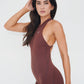 I am Limitless Zipper Bodysuit in Chocolate