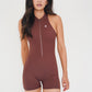 I am Limitless Zipper Bodysuit in Chocolate