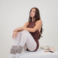 I am Limitless Zipper Bodysuit in Chocolate
